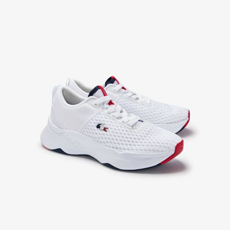 Lacoste Court-Drive Tricolour Textil Sneakers Fehér Sötétkék Piros | EWDMoN5m