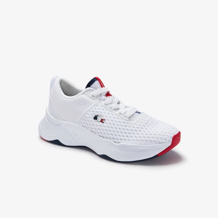 Lacoste Court-Drive Tricolour Textil Sneakers Fehér Sötétkék Piros | EWDMoN5m