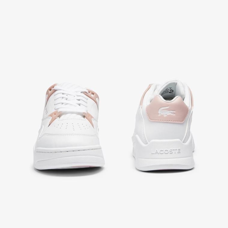 Lacoste Court Slam Bőr Sneakers Fehér Rózsaszín | INgdOjiK