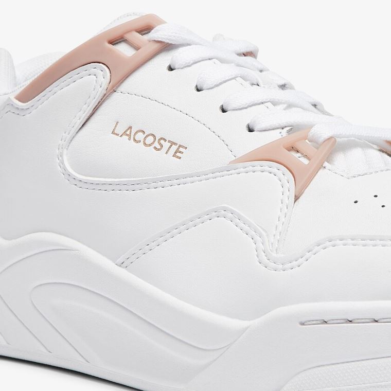 Lacoste Court Slam Bőr Sneakers Fehér Rózsaszín | INgdOjiK