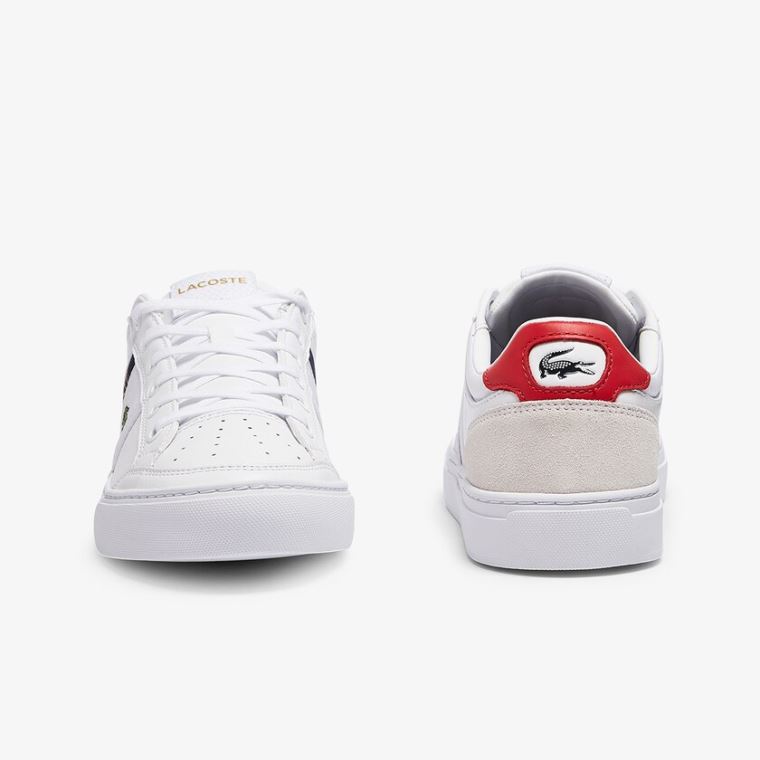 Lacoste Courtline Bőr and Textil Sneakers Fehér Bézs | 9Ptj55QF