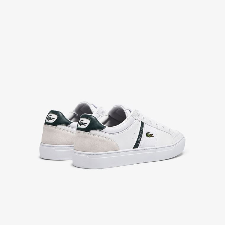 Lacoste Courtline Bőr and Textil Sneakers Fehér | be08tXQQ