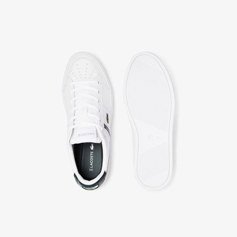 Lacoste Courtline Bőr and Textil Sneakers Fehér | be08tXQQ