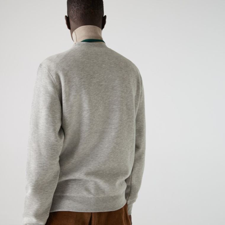 Lacoste Crew Neck Flecked Fleece Sweatshirt Szürke | EMfyB3Ym