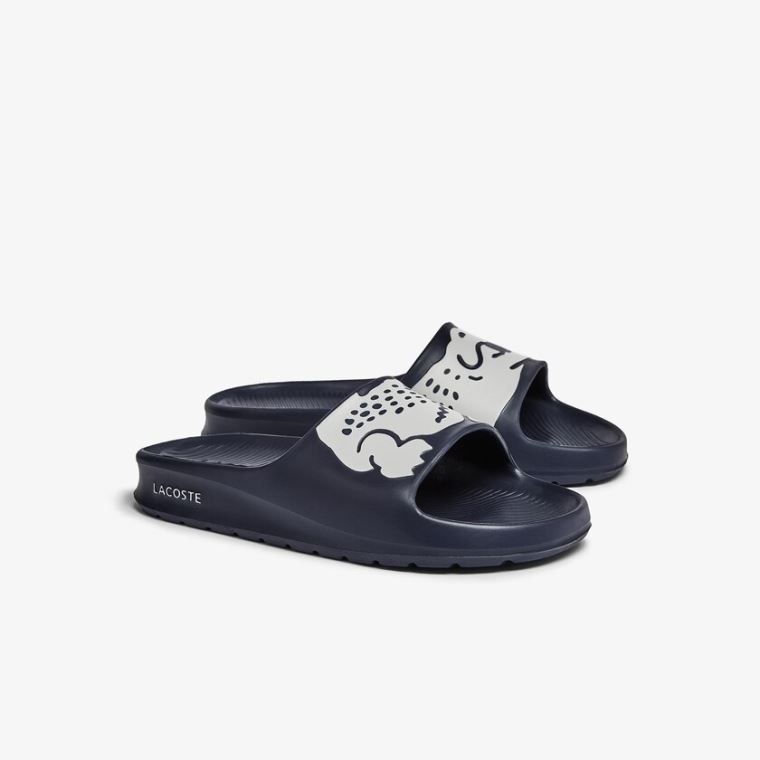 Lacoste Croco 2.0 Szintetikus Print Slides Sötétkék Fehér | 2RwhJGek