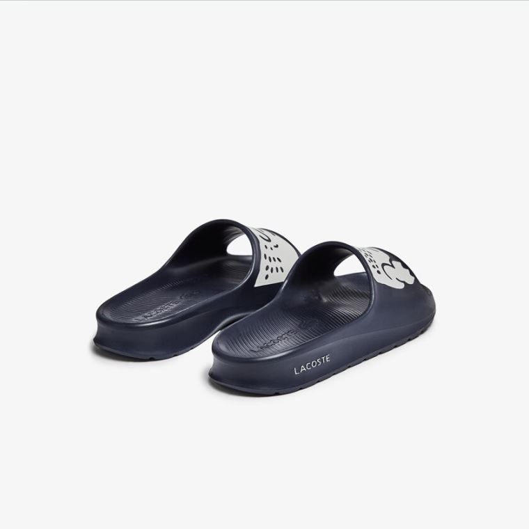 Lacoste Croco 2.0 Szintetikus Print Slides Sötétkék Fehér | 2RwhJGek