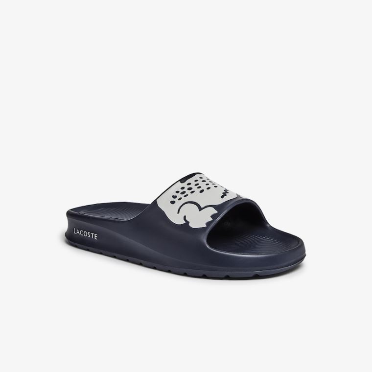 Lacoste Croco 2.0 Szintetikus Print Slides Sötétkék Fehér | 2RwhJGek