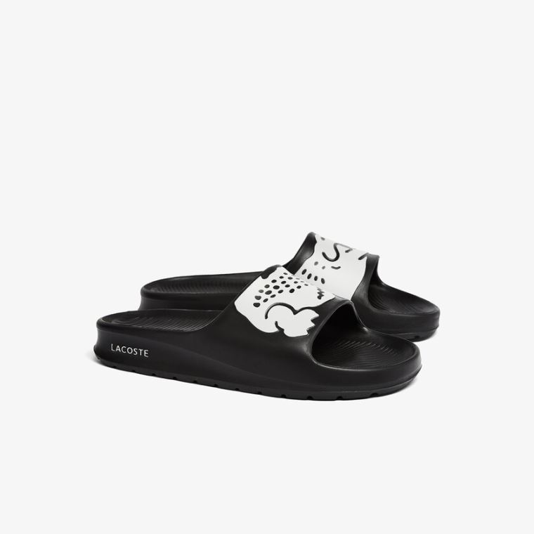 Lacoste Croco 2.0 Szintetikus Print Slides Fekete Fehér | 9Utcz47C