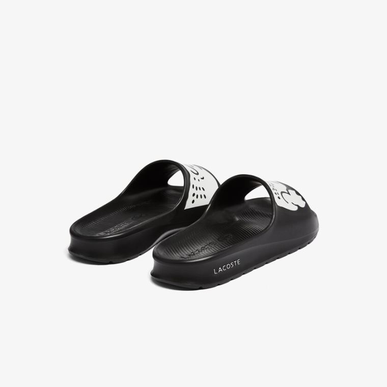 Lacoste Croco 2.0 Szintetikus Print Slides Fekete Fehér | 9Utcz47C