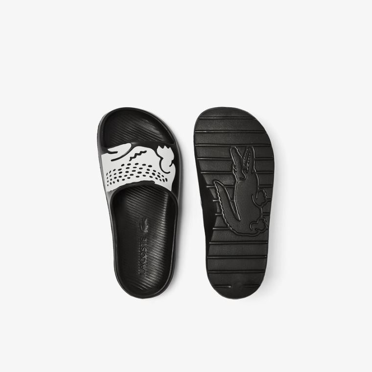 Lacoste Croco 2.0 Szintetikus Print Slides Fekete Fehér | 9Utcz47C