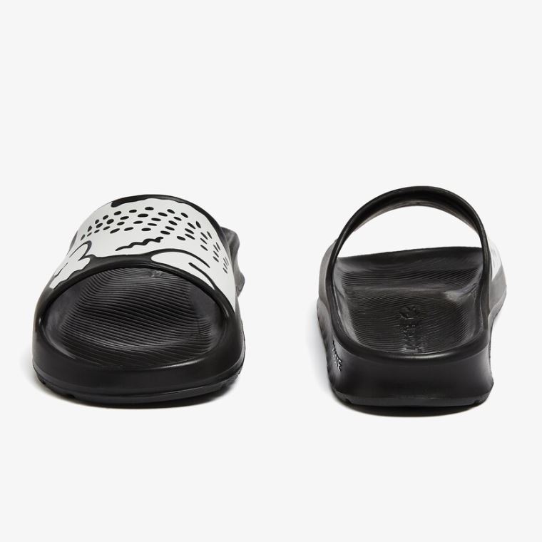 Lacoste Croco 2.0 Szintetikus Print Slides Fekete Fehér | 9Utcz47C