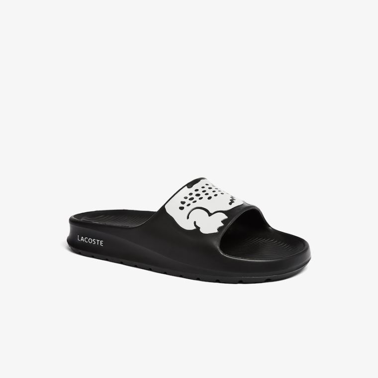 Lacoste Croco 2.0 Szintetikus Print Slides Fekete Fehér | 9Utcz47C