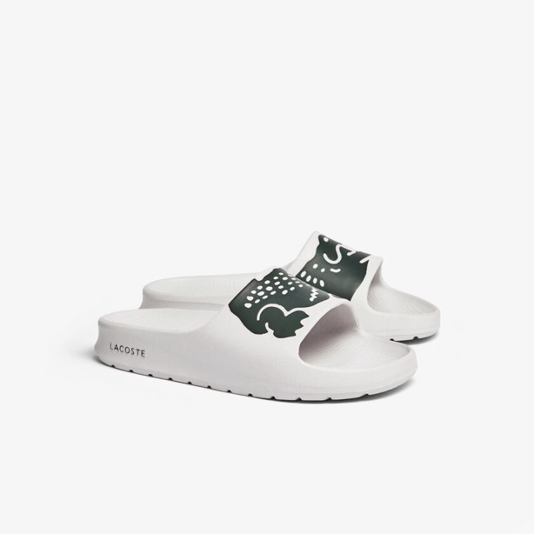 Lacoste Croco 2.0 Szintetikus Print Slides Fehér | vyccDM3E