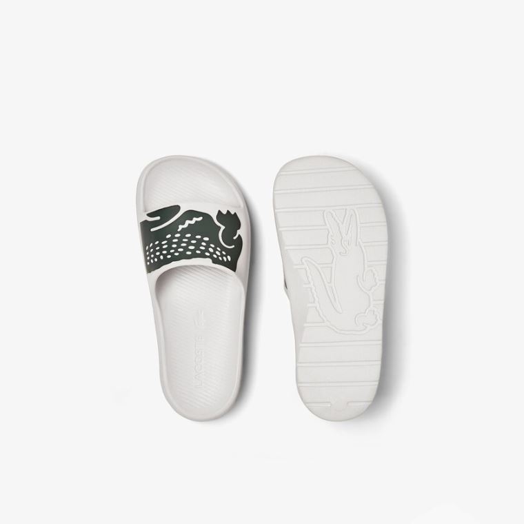 Lacoste Croco 2.0 Szintetikus Print Slides Fehér | vyccDM3E