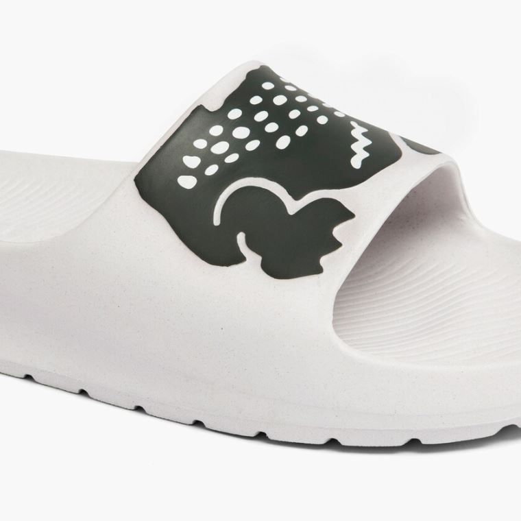 Lacoste Croco 2.0 Szintetikus Print Slides Fehér | vyccDM3E