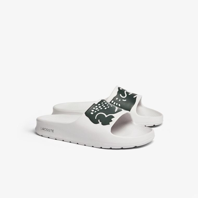 Lacoste Croco 2.0 Szintetikus Slides Fehér Sötétzöld | uDzx89HH