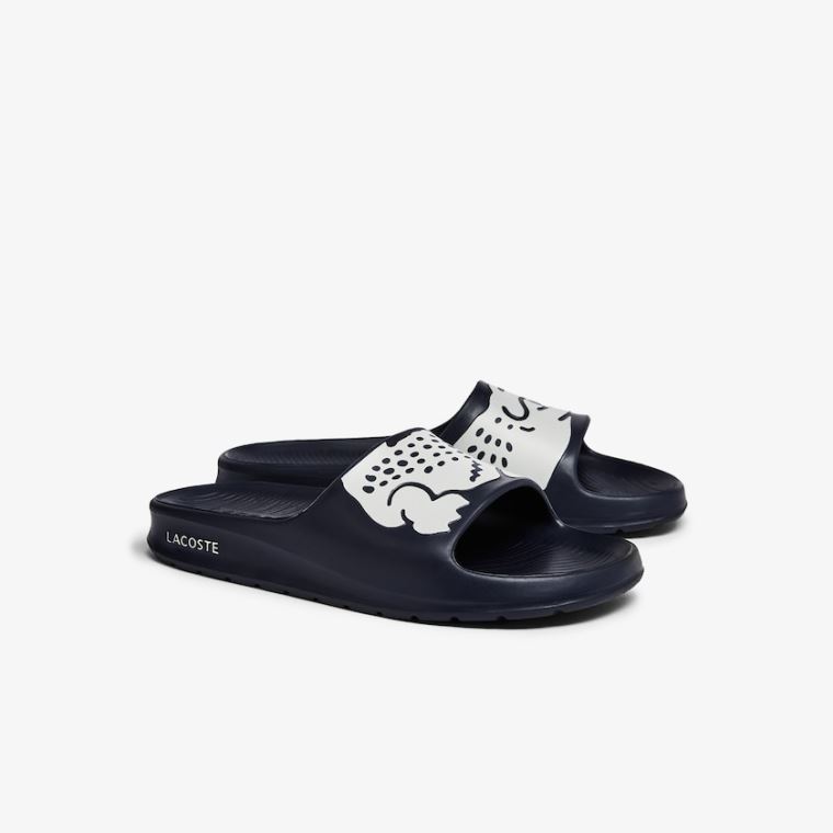 Lacoste Croco 2.0 Szintetikus Slides Sötétkék Fehér | sPkO6mmY