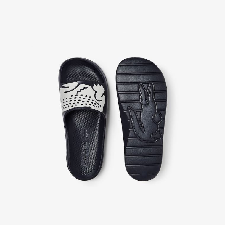 Lacoste Croco 2.0 Szintetikus Slides Sötétkék Fehér | sPkO6mmY