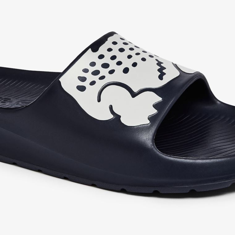 Lacoste Croco 2.0 Szintetikus Slides Sötétkék Fehér | sPkO6mmY