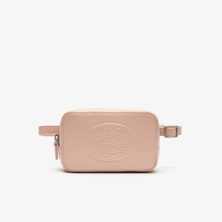 Lacoste Croco Crew Embossed Logo Grained Bőr Belt Bag Rózsaszín | fiIScbKY