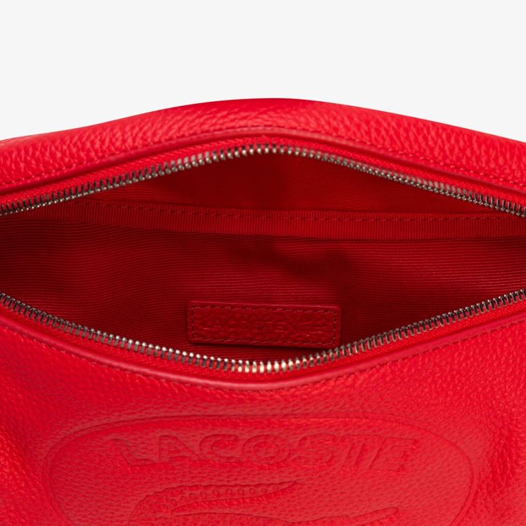 Lacoste Croco Crew Grained Bőr Beltbag Piros | uVktxGJD