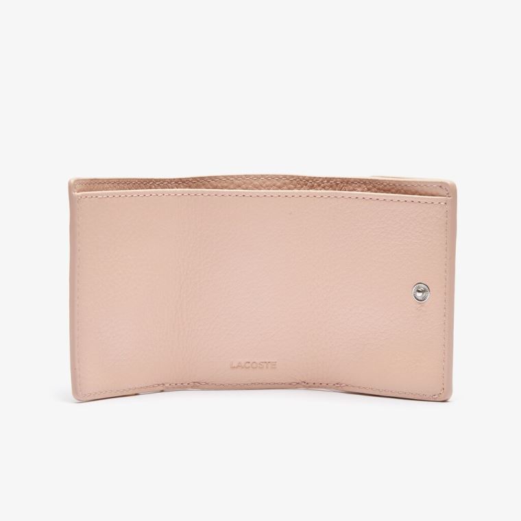 Lacoste Croco Crew Grained Bőr Zip Wallet Rózsaszín | tmeqXsjh