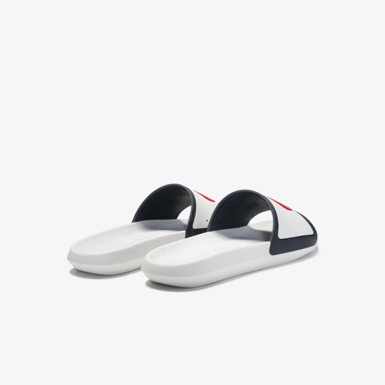 Lacoste Croco Rubber Pántos Szintetikus Slides Fehér Bézs | jTo8wbmT