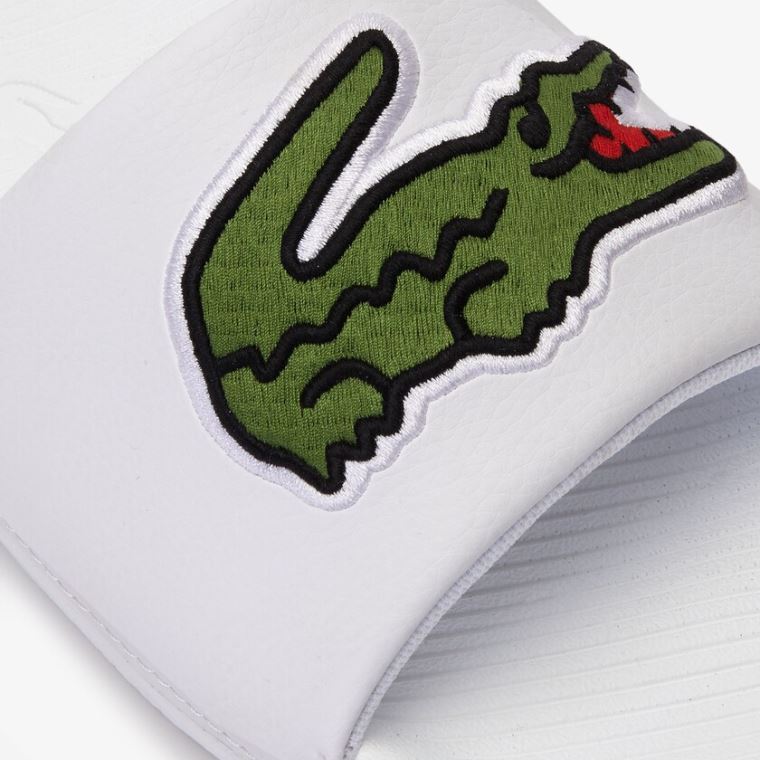 Lacoste Croco Szintetikus Slides Fehér Zöld | 1v8IsY1H