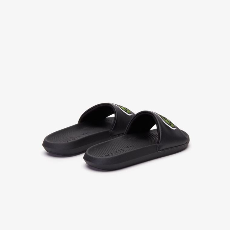 Lacoste Croco Szintetikus Slides Fekete | JhBDDgai