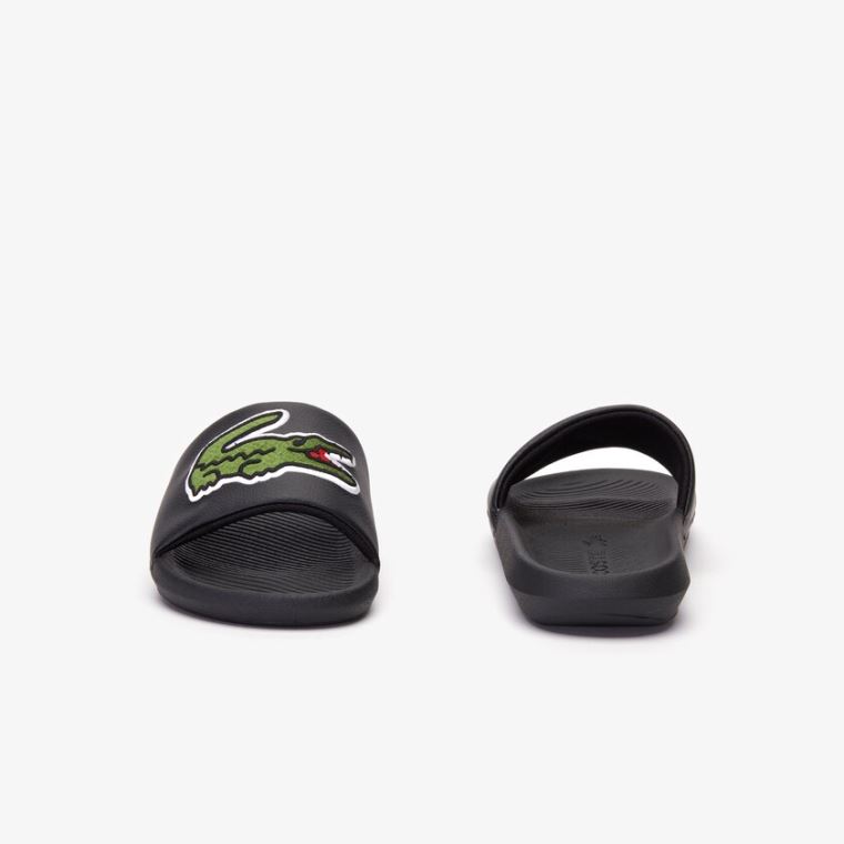 Lacoste Croco Szintetikus Slides Fekete | JhBDDgai