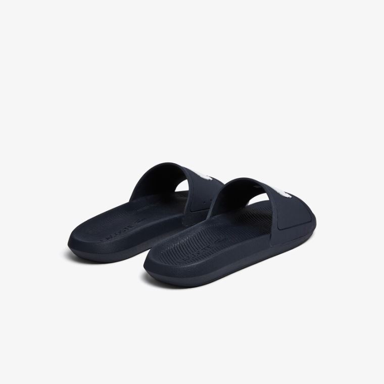 Lacoste Croco Szintetikus Slides Sötétkék Fehér | ht2PwfgI