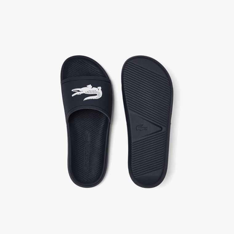 Lacoste Croco Szintetikus Slides Sötétkék Fehér | ht2PwfgI