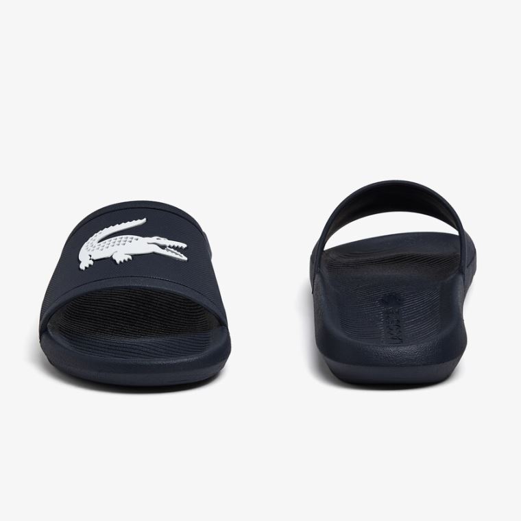 Lacoste Croco Szintetikus Slides Sötétkék Fehér | ht2PwfgI