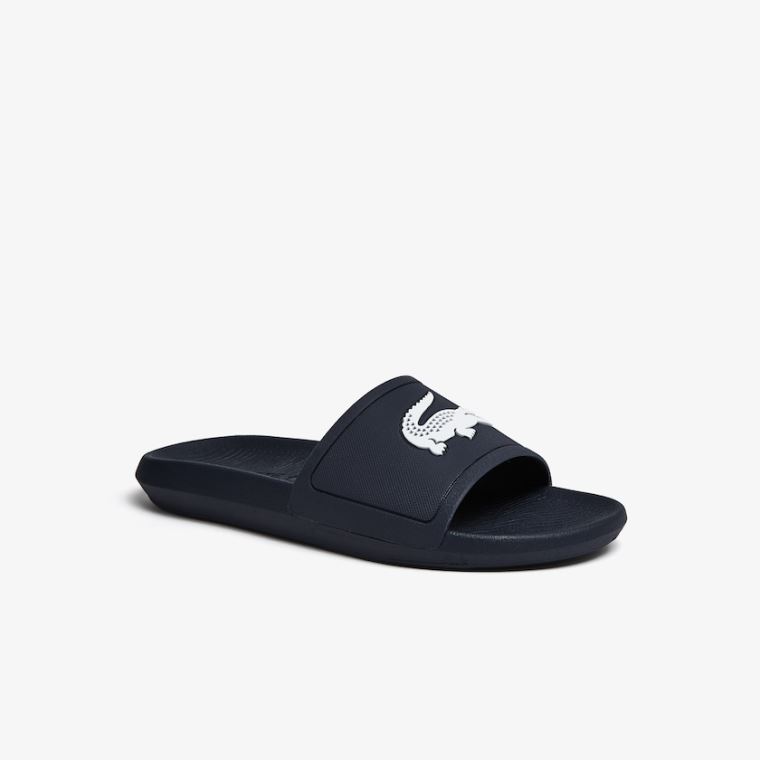 Lacoste Croco Szintetikus Slides Sötétkék Fehér | ht2PwfgI