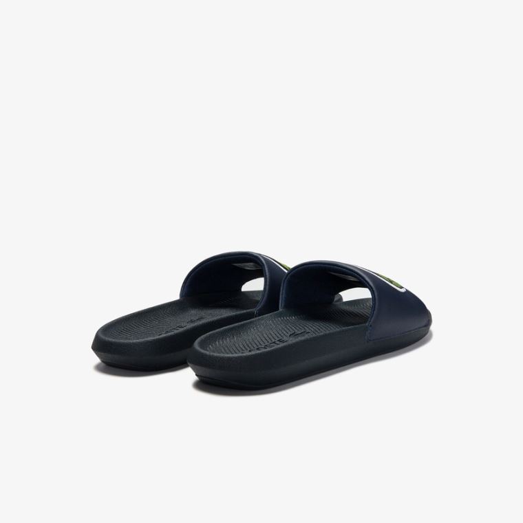 Lacoste Croco Szintetikus and PU Slides Sötétkék | s0pdvDdl