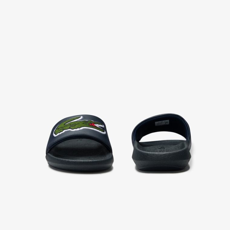 Lacoste Croco Szintetikus and PU Slides Sötétkék | s0pdvDdl