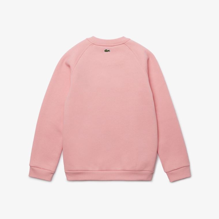 Lacoste Crocodile Graphic Fleece Sweatshirt Rózsaszín | P4SGq3K3