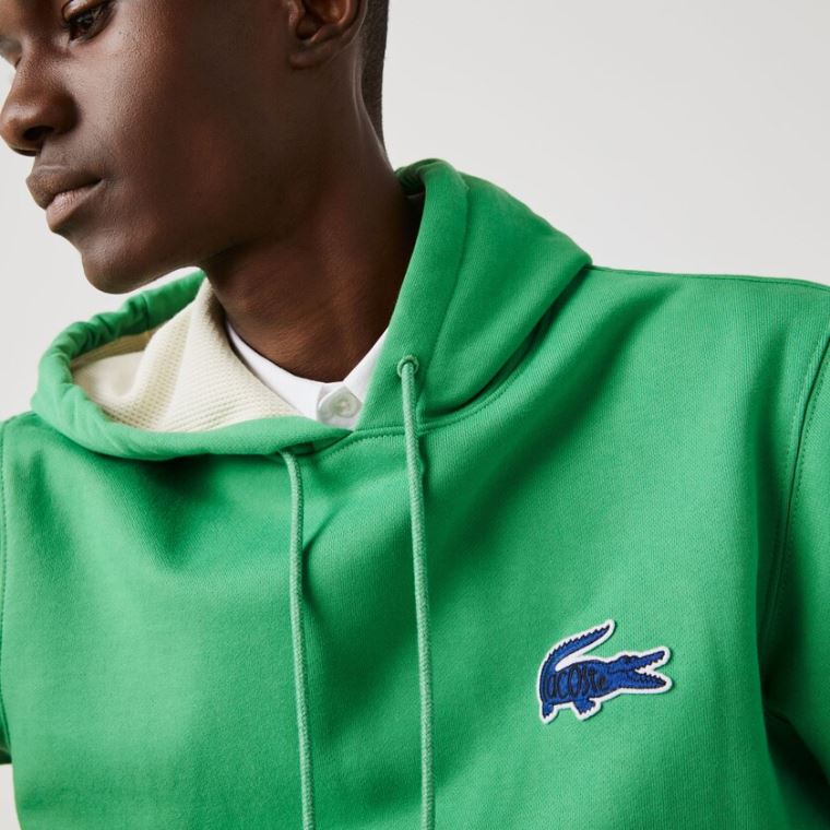 Lacoste Csuklyás Badge Sweatshirt Zöld | qtbNw1zc