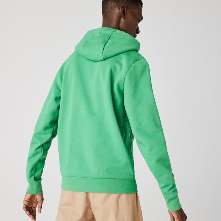 Lacoste Csuklyás Badge Sweatshirt Zöld | qtbNw1zc