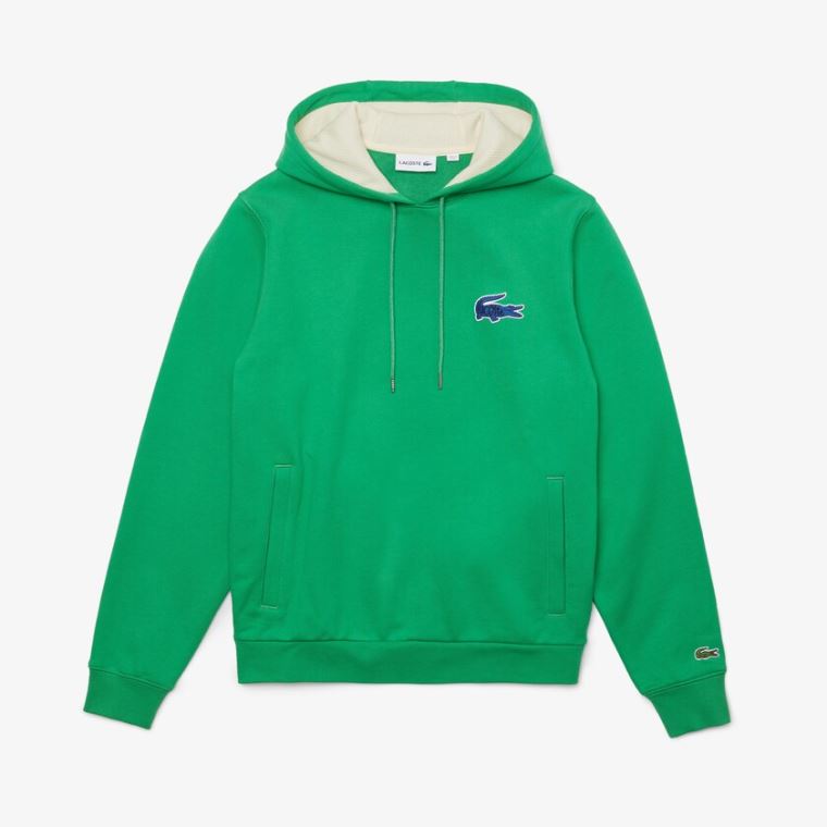 Lacoste Csuklyás Badge Sweatshirt Zöld | qtbNw1zc