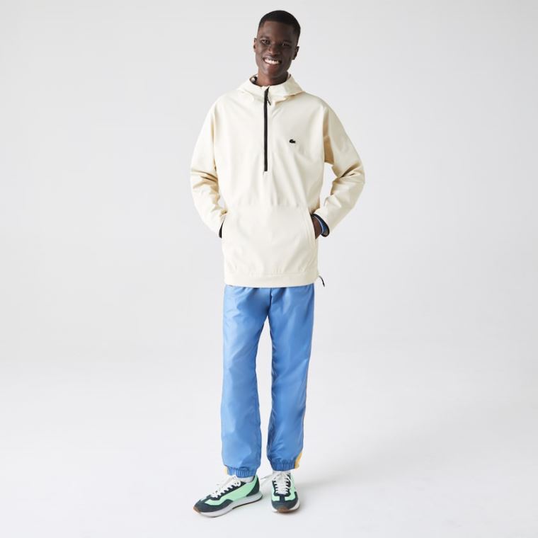 Lacoste Csuklyás Könnyű Hibrid Pullover Jacket Bézs | osHZW1ou