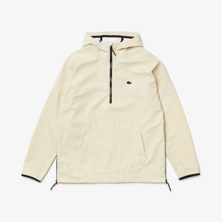 Lacoste Csuklyás Könnyű Hibrid Pullover Jacket Bézs | osHZW1ou