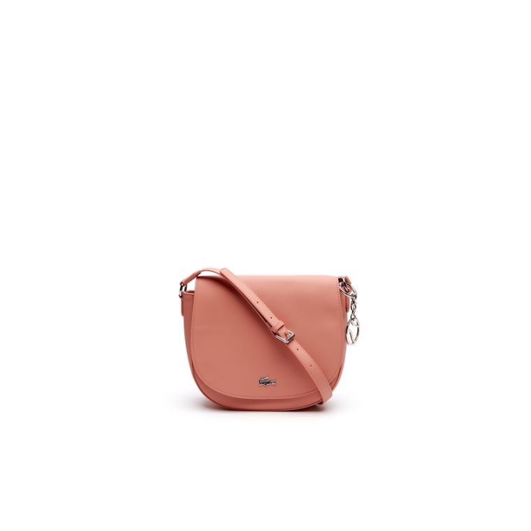 Lacoste Daily Classic Coated Piqué Vászon Round Crossover Bag Rózsaszín | BvQcPBW2