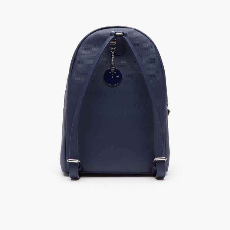 Lacoste Daily Classic Coated Piqué Vászon Backpack Sötétkék | cNbKKQRf