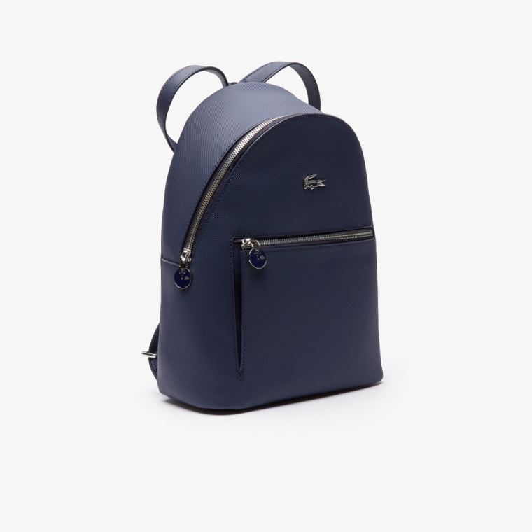 Lacoste Daily Classic Coated Piqué Vászon Backpack Sötétkék | cNbKKQRf