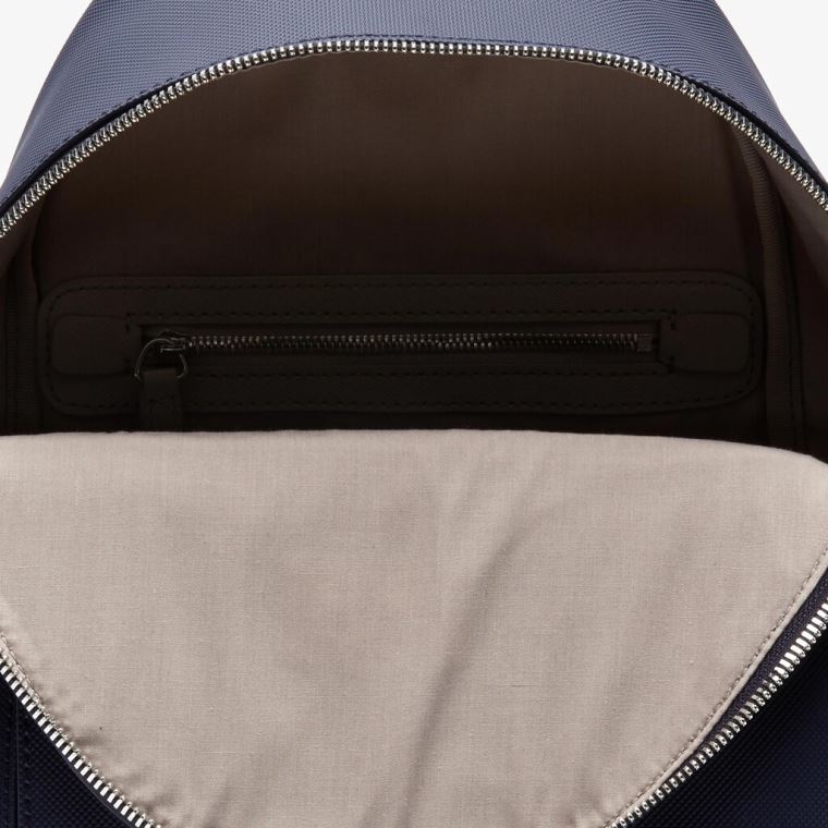 Lacoste Daily Classic Coated Piqué Vászon Backpack Sötétkék | cNbKKQRf