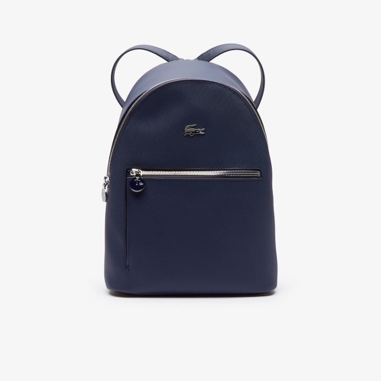 Lacoste Daily Classic Coated Piqué Vászon Backpack Sötétkék | cNbKKQRf