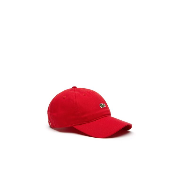 Lacoste Embroidered Crocodile Pamut Cap Piros | Jv1XeHbc