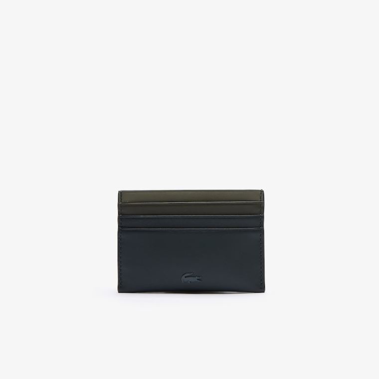 Lacoste Fitzgerald Gradated Bőr Card Holder Sötétzöld | 7Om3rUMu