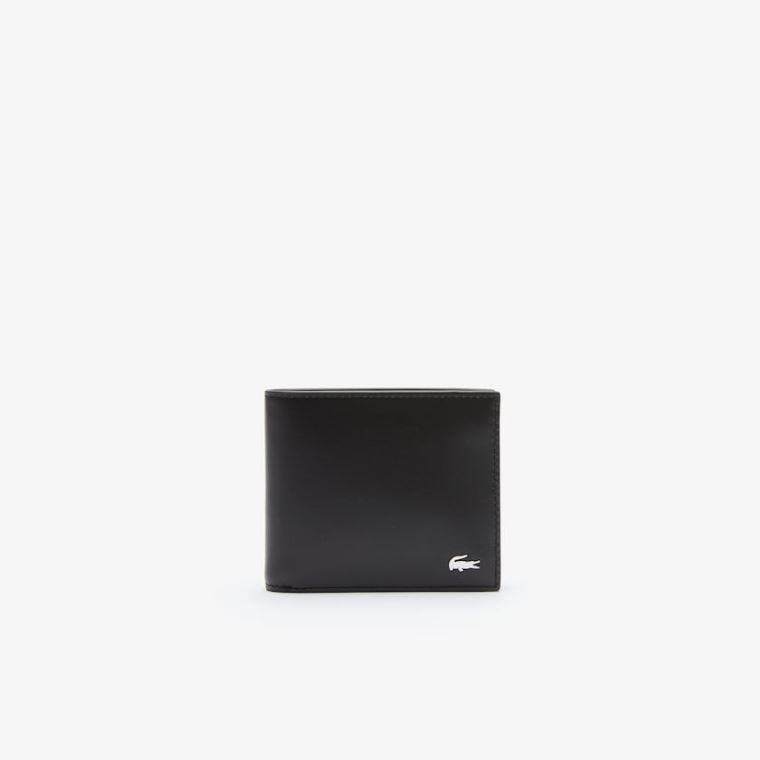 Lacoste Fitzgerald billfold in leather Fekete | cCqOMqbC